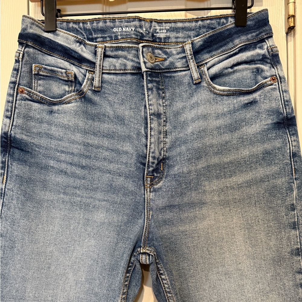 OLD NAVY Higher High-Rise Flare Women’s Blue Jeans Secret Smooth Pockets Sz 8P - Picture 3 of 14
